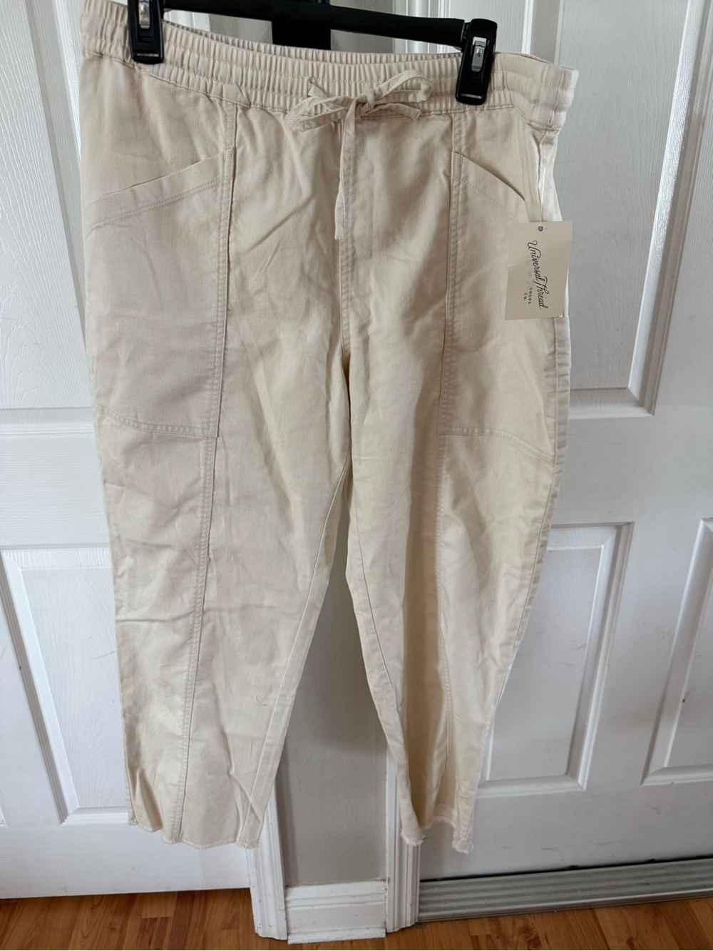 Universal Thread Cream Utility Cargo Pants with Drawstring Waist